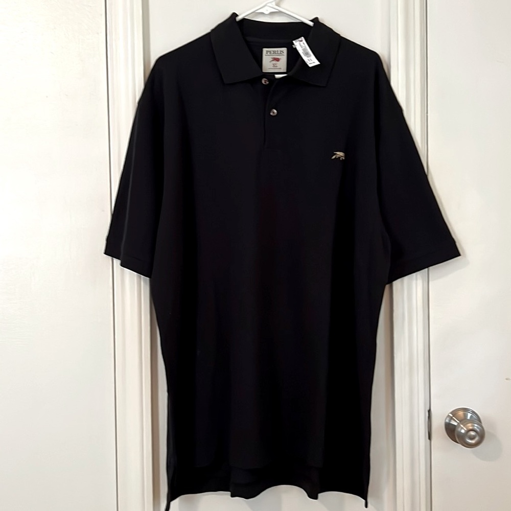 NWT Perlis Saints Polo - Short Sleeve - XL - 100% Cotton - black and gold